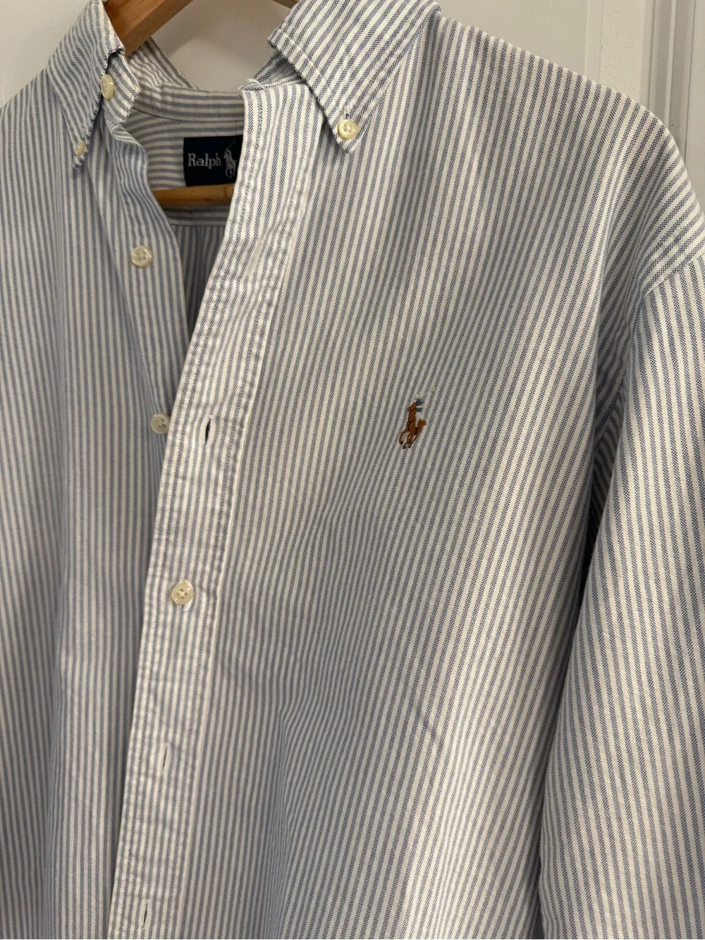 Ralph Lauren Blue Stripe Oxford Button-Down Shirt - Picture 2 of 6